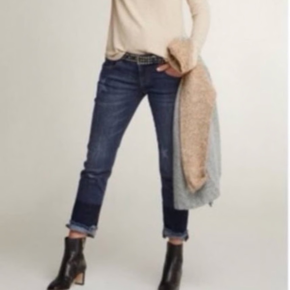 CAbi Like New Slim Boyfriend Celebrity Star Jeans with Raw Hem Size 2 - Picture 3 of 7